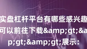 实盘杠杆平台有哪些感兴趣的玩家可以前往下载>>展示：